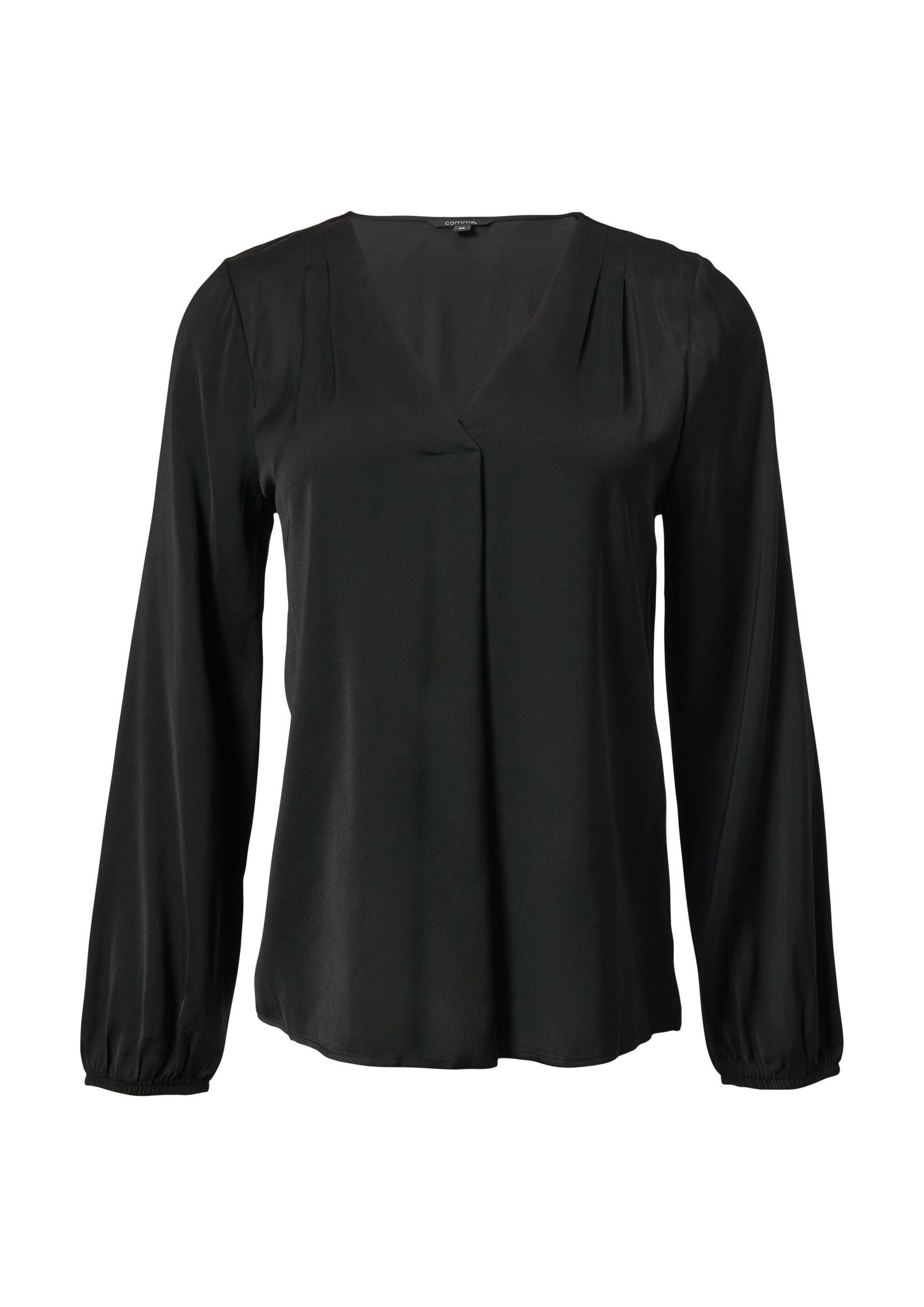 comma Langarmbluse Bluse Satinbluse mit V-Ausschnitt günstig online kaufen