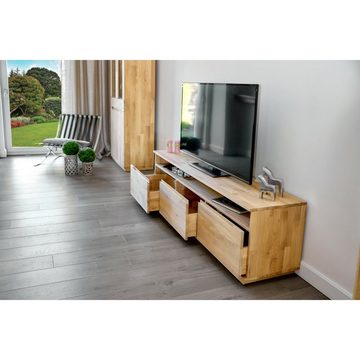 Mayaadi Home Lowboard TV-Schrank Abaro Wildeiche Natur geölt RTV Regal Massivholz Lowboard