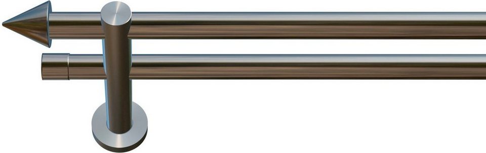 Gardinenstange Calais, indeko, Ø 20 mm, 1-läufig, Wunschmaßlänge,  verschraubt, Komplett-Set inkl. Montagematerial