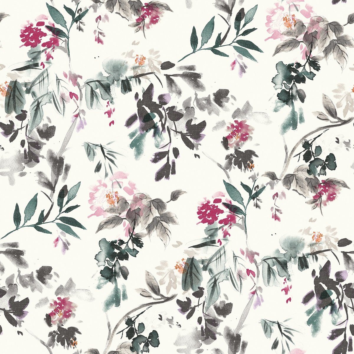 spirella Duschvorhang JINZO Breite 180 cm, Premium Textil-Duschvorhang, 100% Polyester, wasserabweisend, Anti-Schimmel-Effekt, waschbar 40°, frühlingshaftes Blütenzweige Motiv, Farbe bunt, Größe 180 x 200 cm