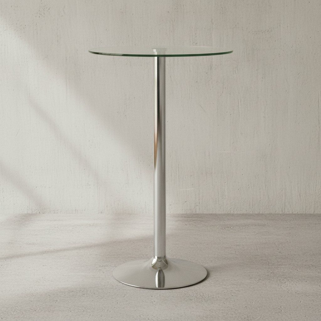 KADIMA DESIGN Bartisch Glastisch mit 360° Drehfunktion, Platzsparender Bartisch