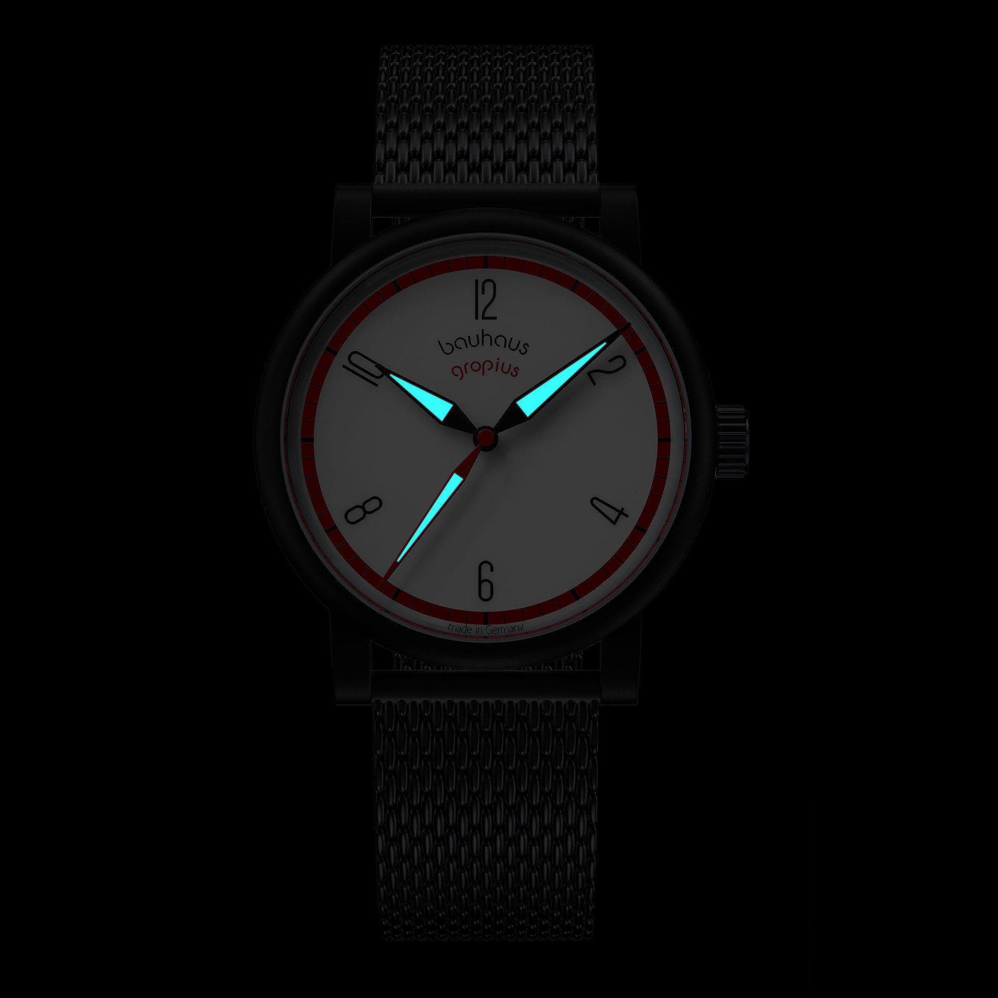 Walter Gropius Automatikuhr Made in Germany, Saphirglas, Kontur Automatik - WGA 803-011M, Designeruhr, Edelstahlband mit Easy-Release System, Edelstahlgehäuse