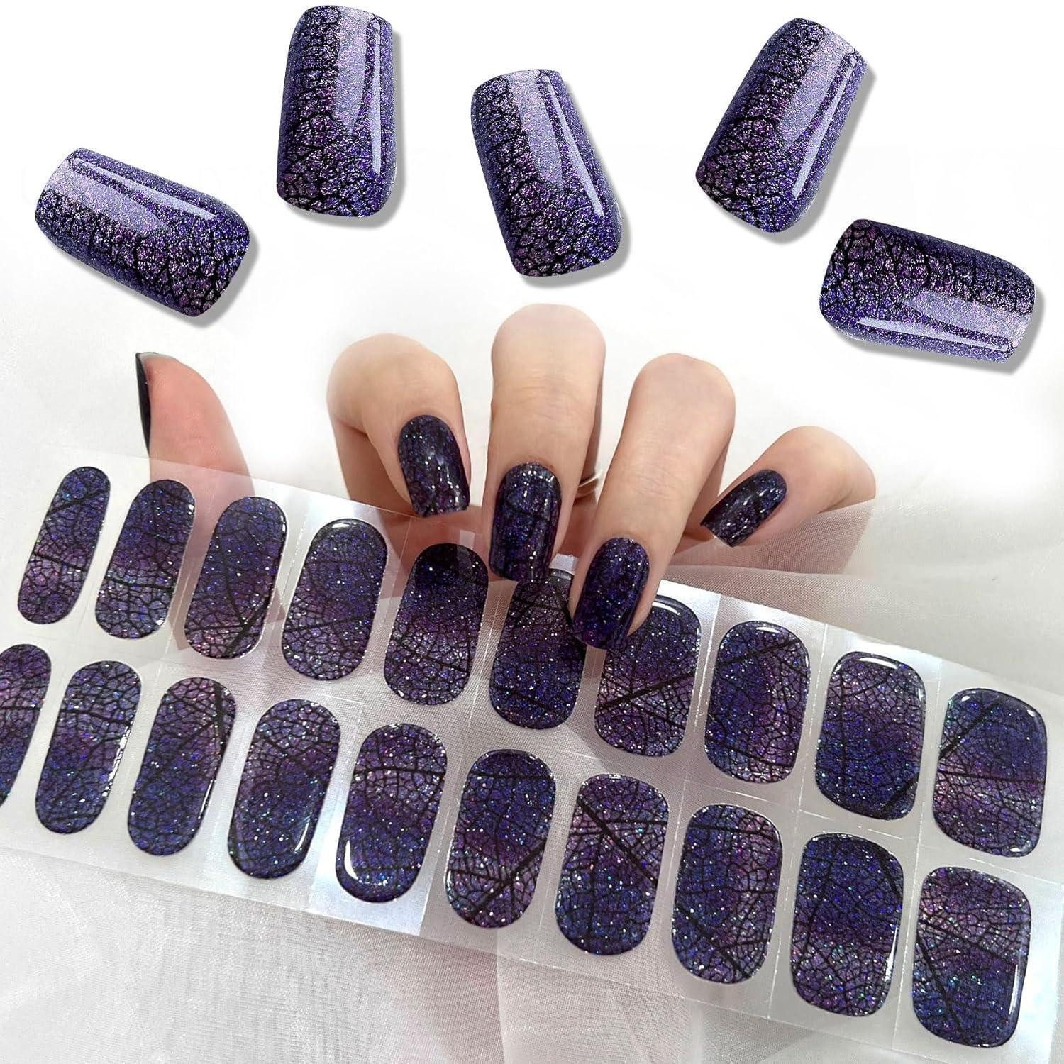LuxusKollektion Kunstfingernägel Nagelfolie UV Gel Wraps Spinnenblau Dark Blue