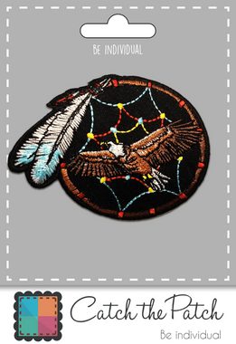 Catch the Patch Aufnäher Bügelbild, Aufbügler, Applikationen, Patches, Flicken, zum aufbügeln, Polyester, Indianischer Adler Traumfänger - Größe: 7.5 x 9.0 cm