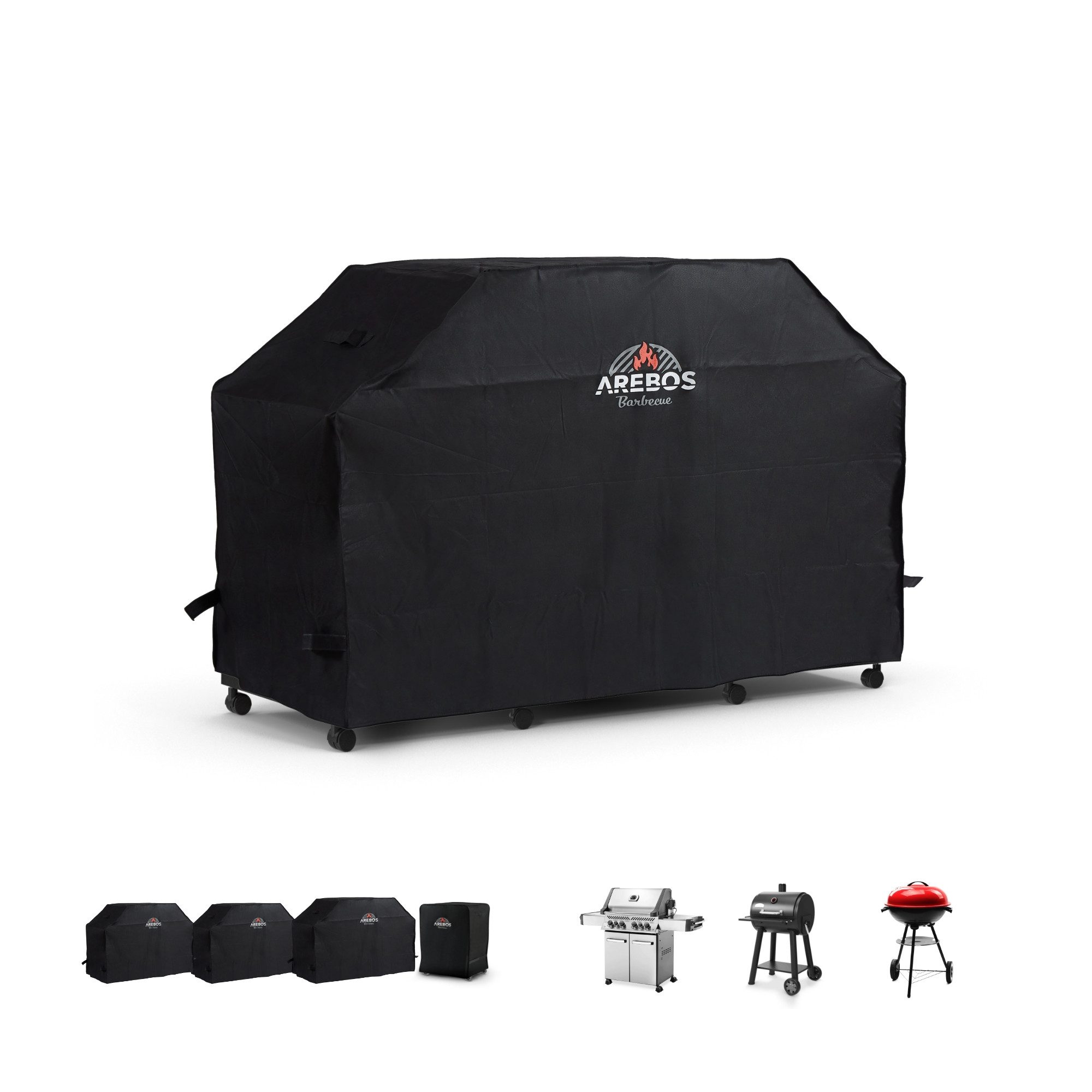 Arebos Grillabdeckhaube Schutzhülle Wasserdicht 600D Oxford, Anti-UV & 2 Griffe