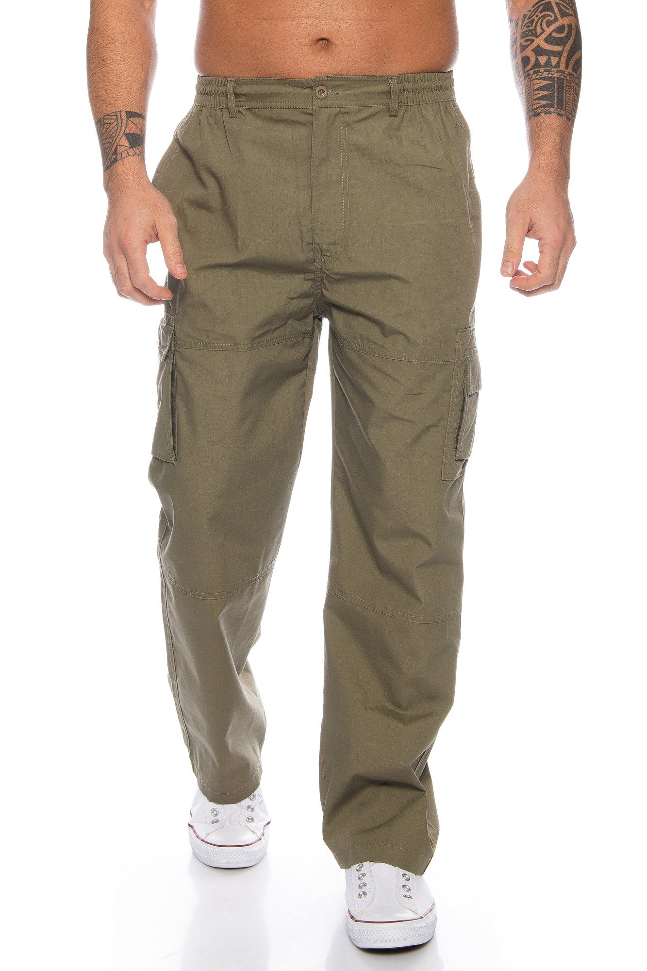 Arbeitshose Cargohose Grün Cargo Pants Unifarbe BENK Cargohose Cargo Hose Dehnbund