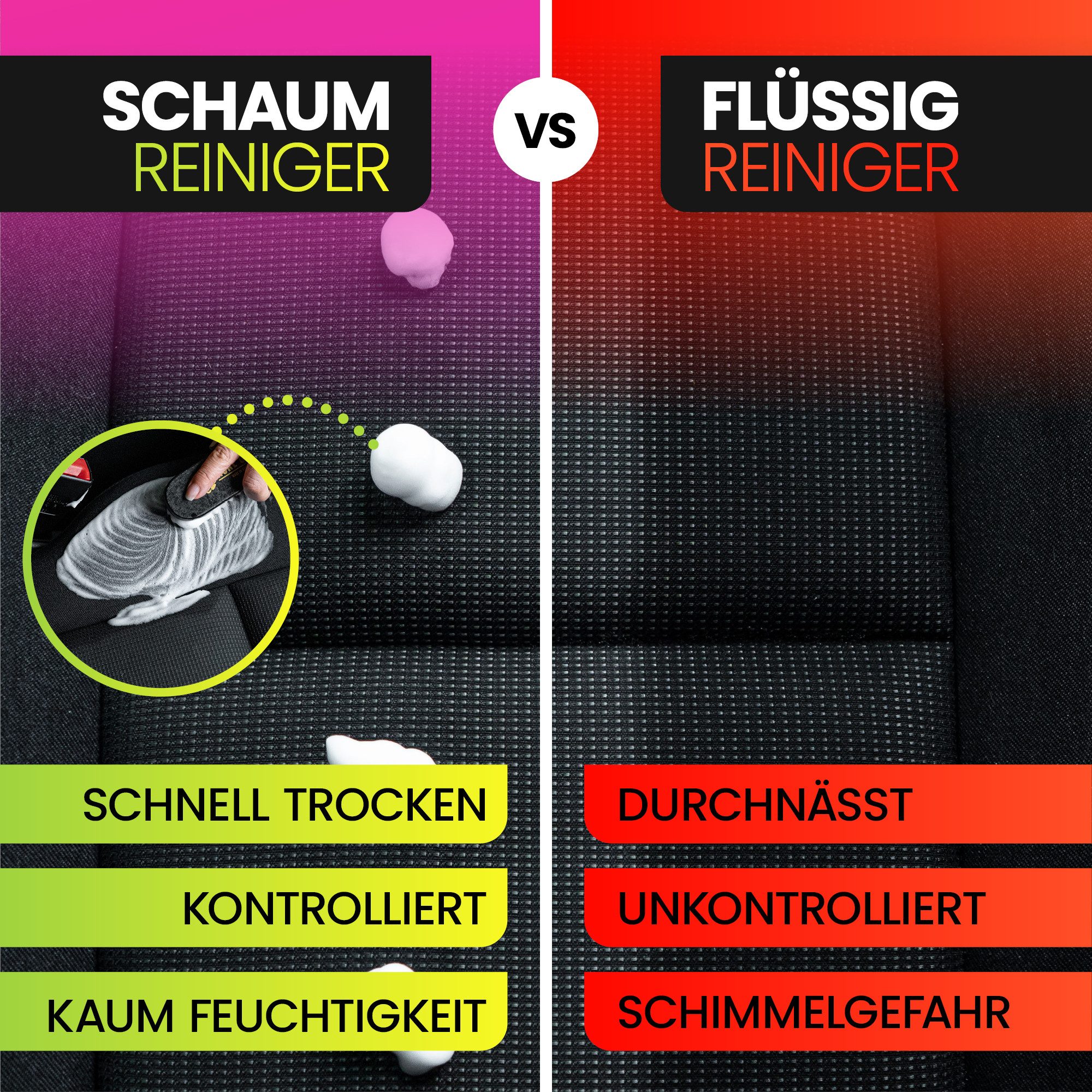 Nuke Guys PolsterreinigerFoam 150ml Polsterschaum Polsterreiniger (1-St. Schaum Reiniger für Polster Textil Stoff Leder)