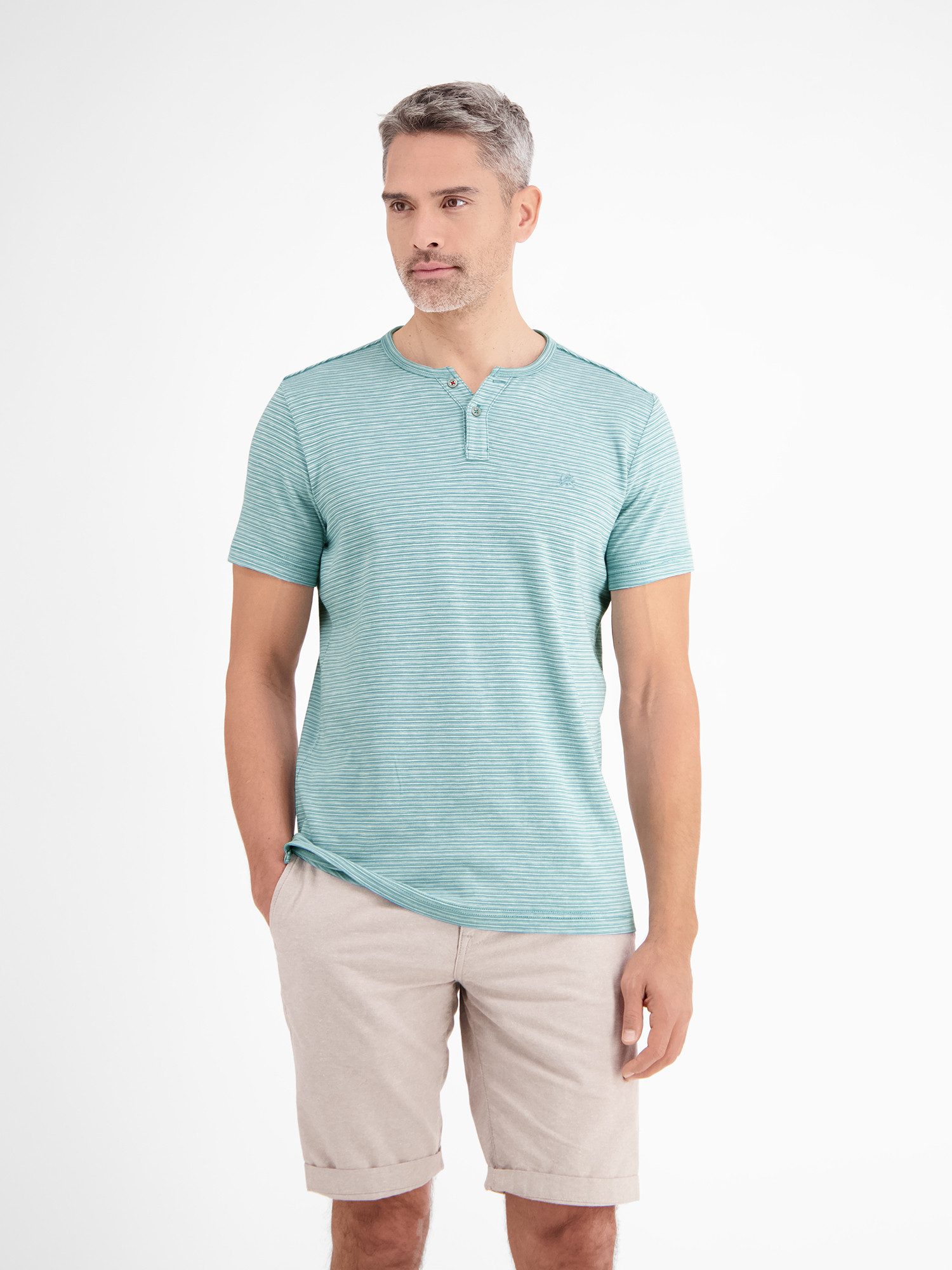 Henleyshirt Gestreiftes Serafinoshirt, gestrickt