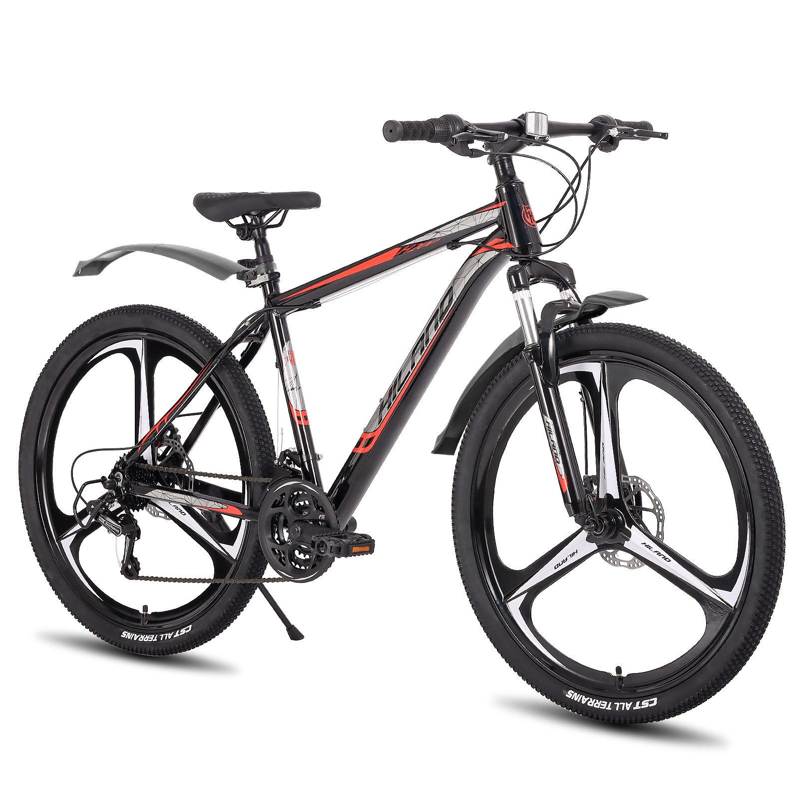HILAND Mountainbike 26 Zoll Mountainbike MTB für Jugendliche Fahrrad Herren Damen Jungen, mit Aluminiumrahmen Scheibenbremse Federgabel 3 Speichenräder