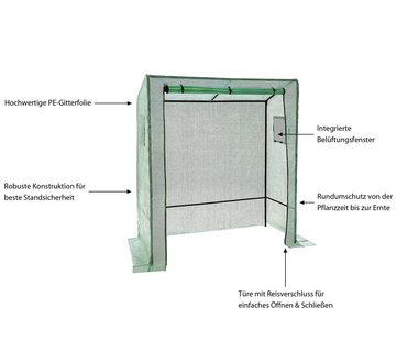 Dehner Foliengewächshaus Tomatenreifehaus, 190 x 170 x 80 cm, Stahlrohr, BxTxH: 170 x 80 x 190 cm, mit hochwertiger PE-Gitterfolie, robustes Gewächshaus