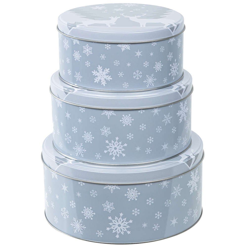 Haushalt International Keksdose, Set (3-tlg) - Rund - Weihnachten - Rentier