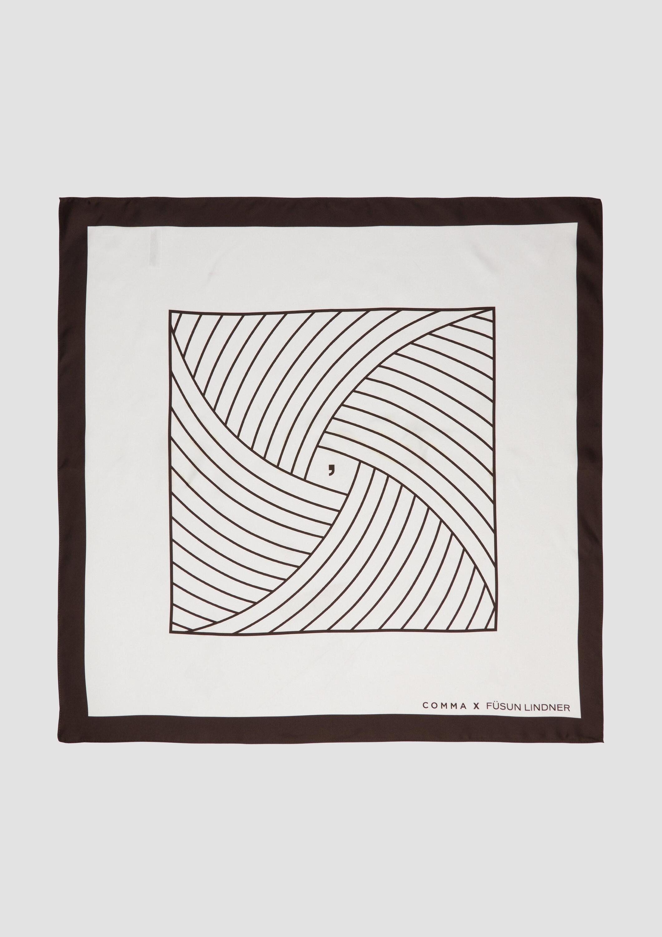 comma Schal Tuch, Seidentuch mit geometrischem Muster, comma x Füsun Lindne günstig online kaufen