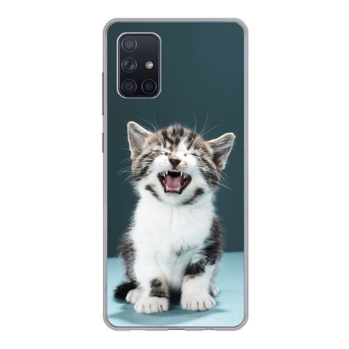 MuchoWow Handyhülle Katze - Kätzchen - Miau Handyhülle Samsung Galaxy A51 Smartphone-Bumper Print Handy
