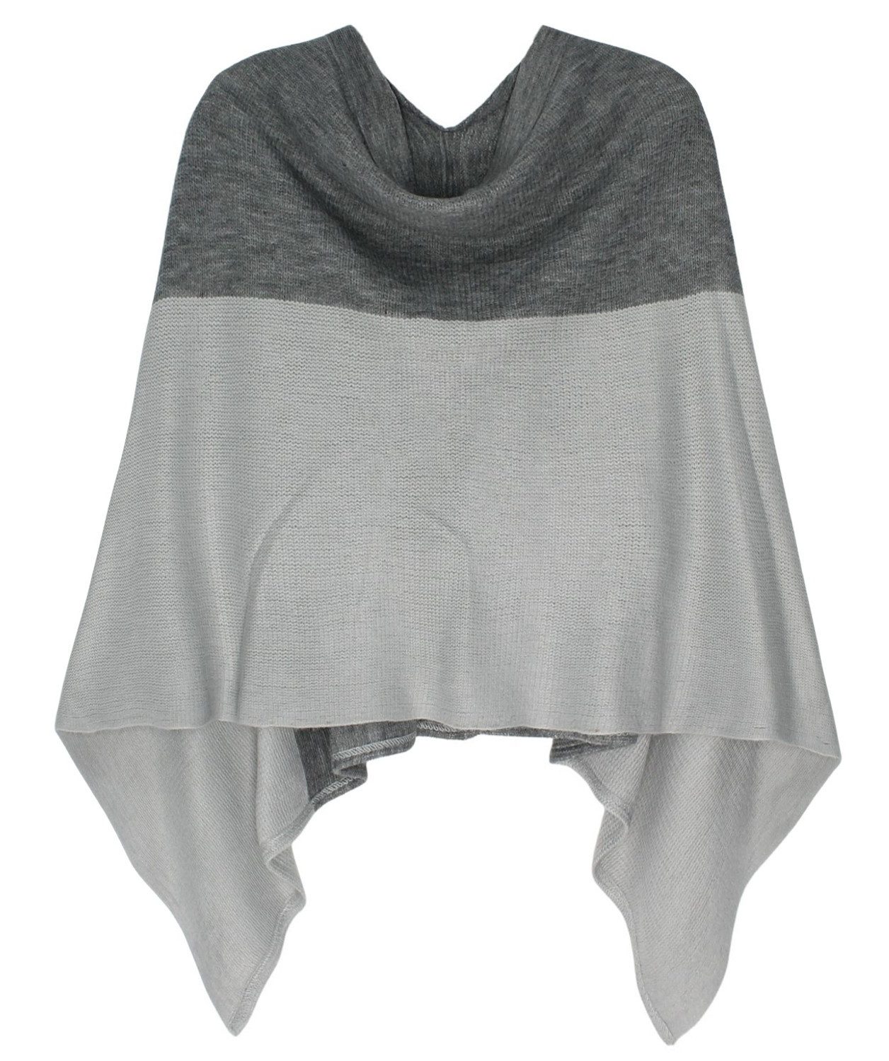 dy_mode Strickponcho Damen Strickponcho zweifarbig Überwurf günstig online kaufen