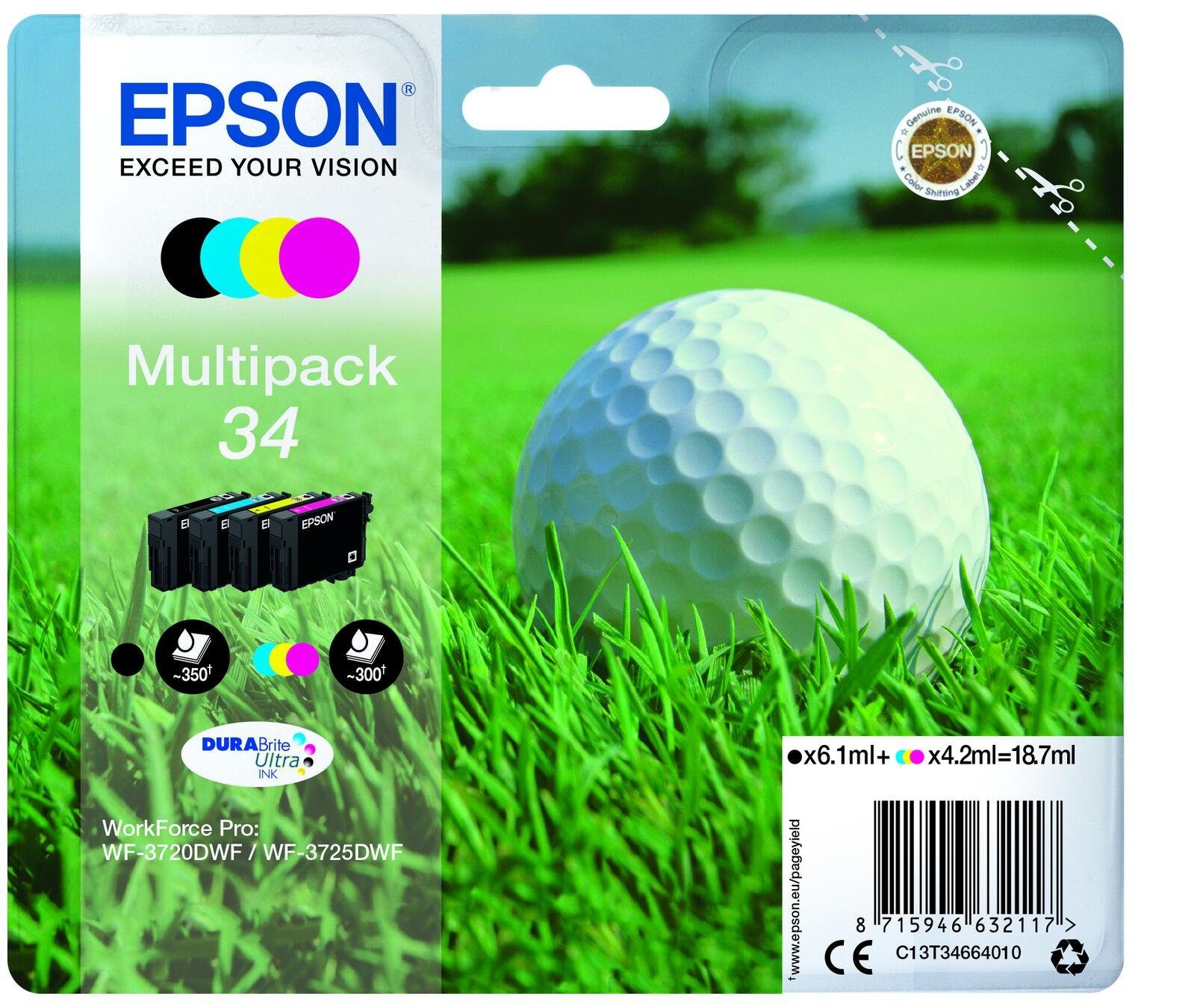 Epson Epson 34 Golfball Druckerpatronen 4er Multipack Tintenpatrone