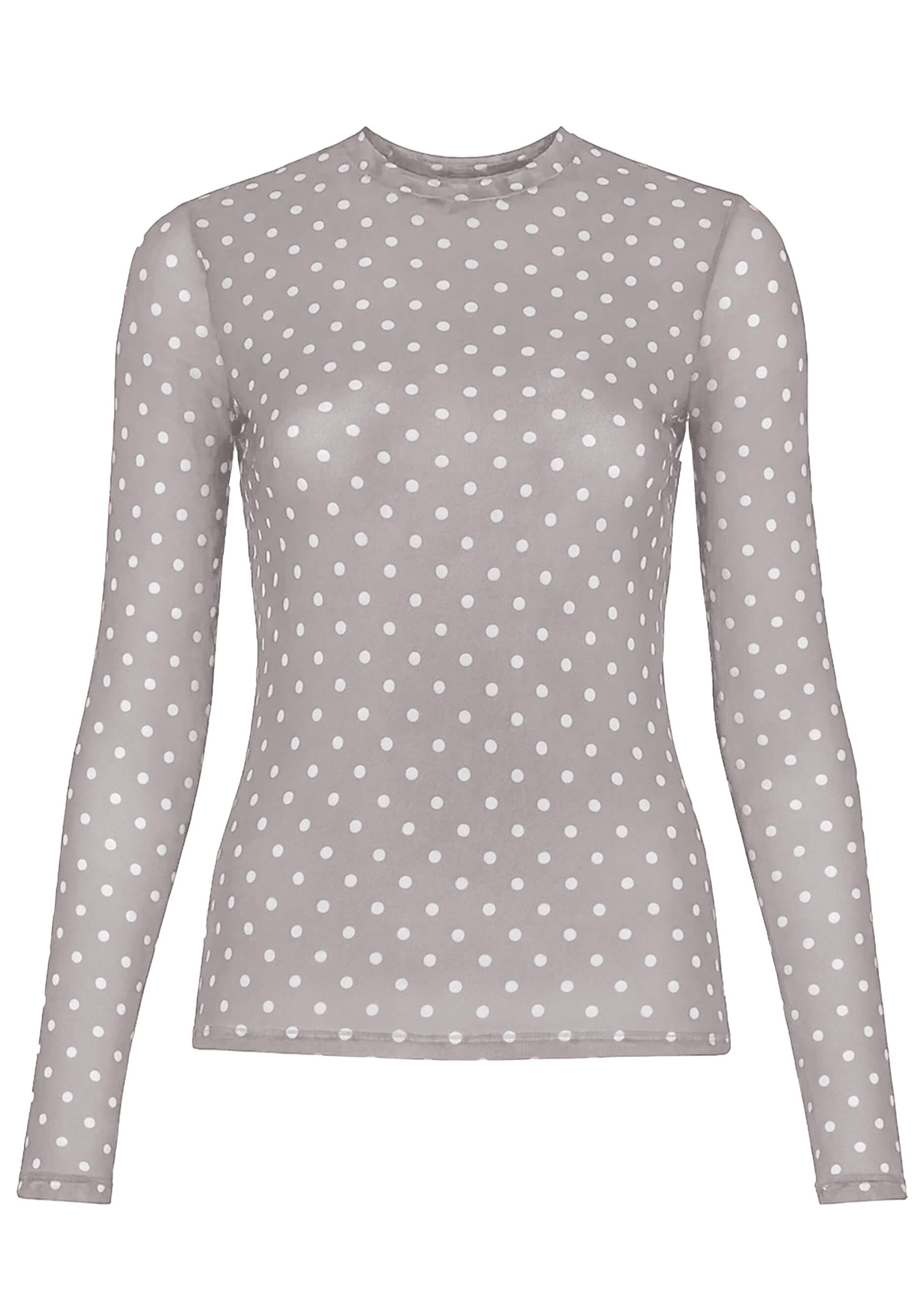SASSYCLASSY Langarmshirt Mesh Langarmshirt mit Punkten für Damen Anliegende günstig online kaufen