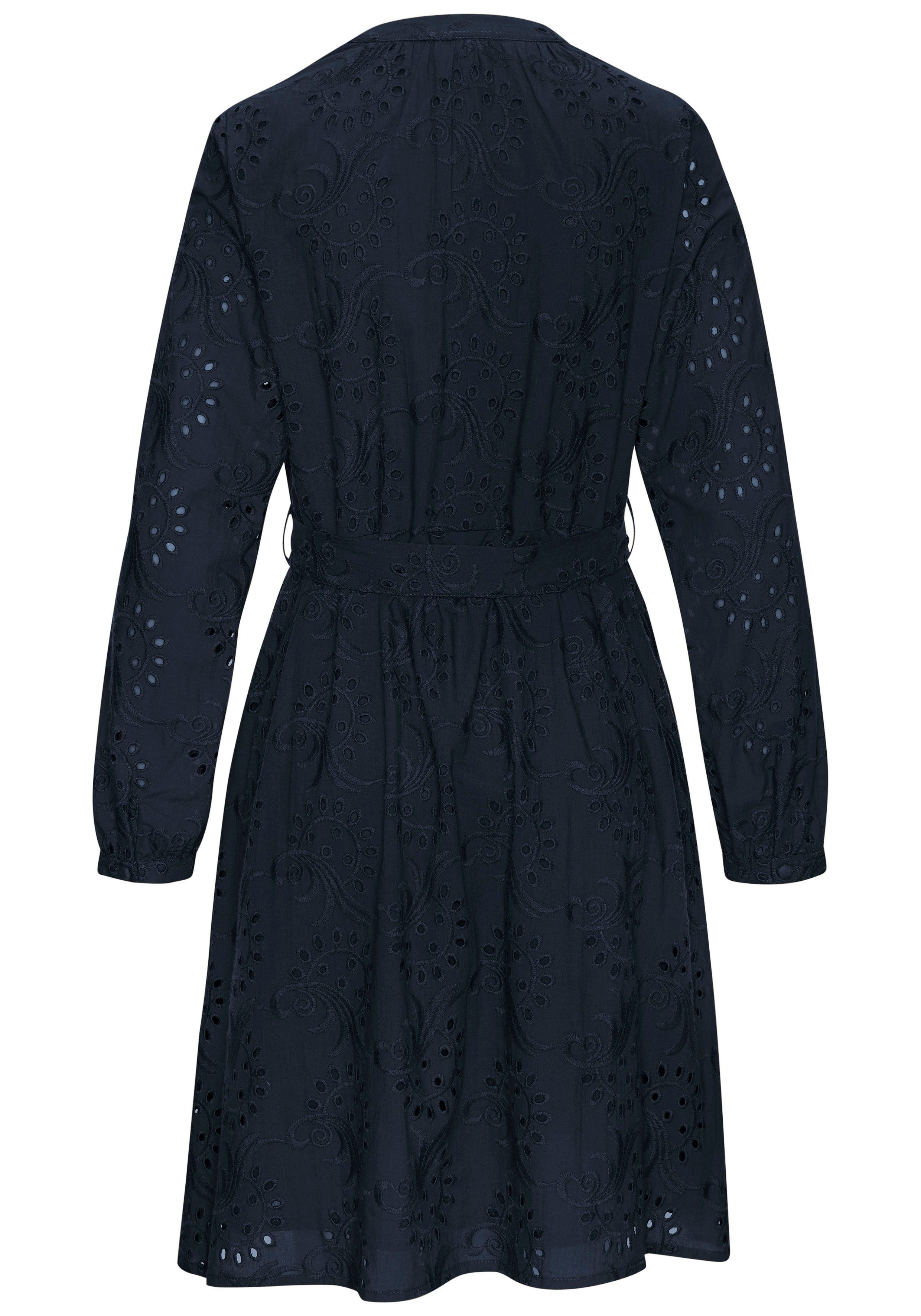 LASCANA Blusenkleid (mit Bindegürtel) und Lochstickerei, günstig online kaufen