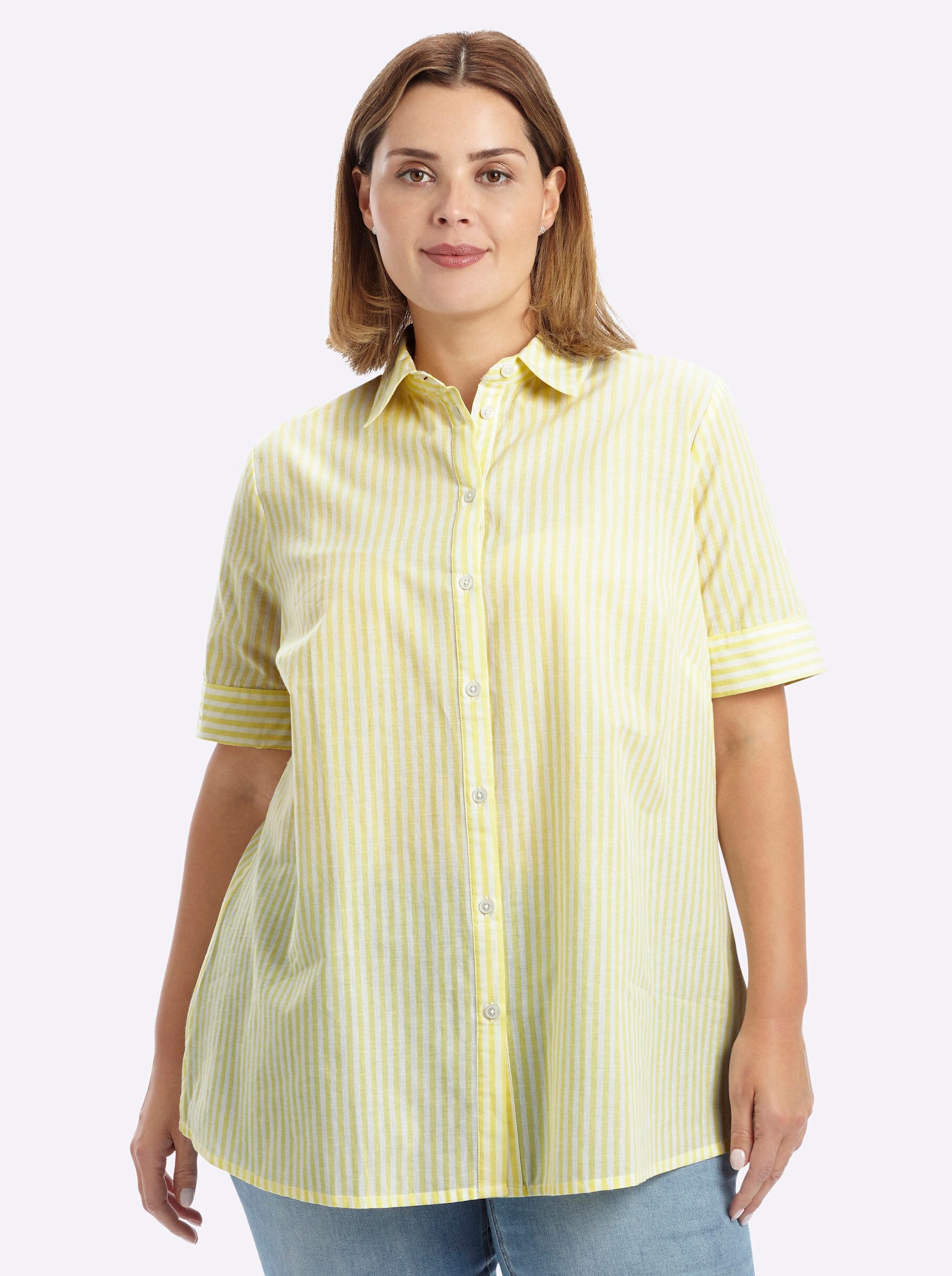 Sheego Klassische Bluse Kurzarm-Bluse Kurzarm