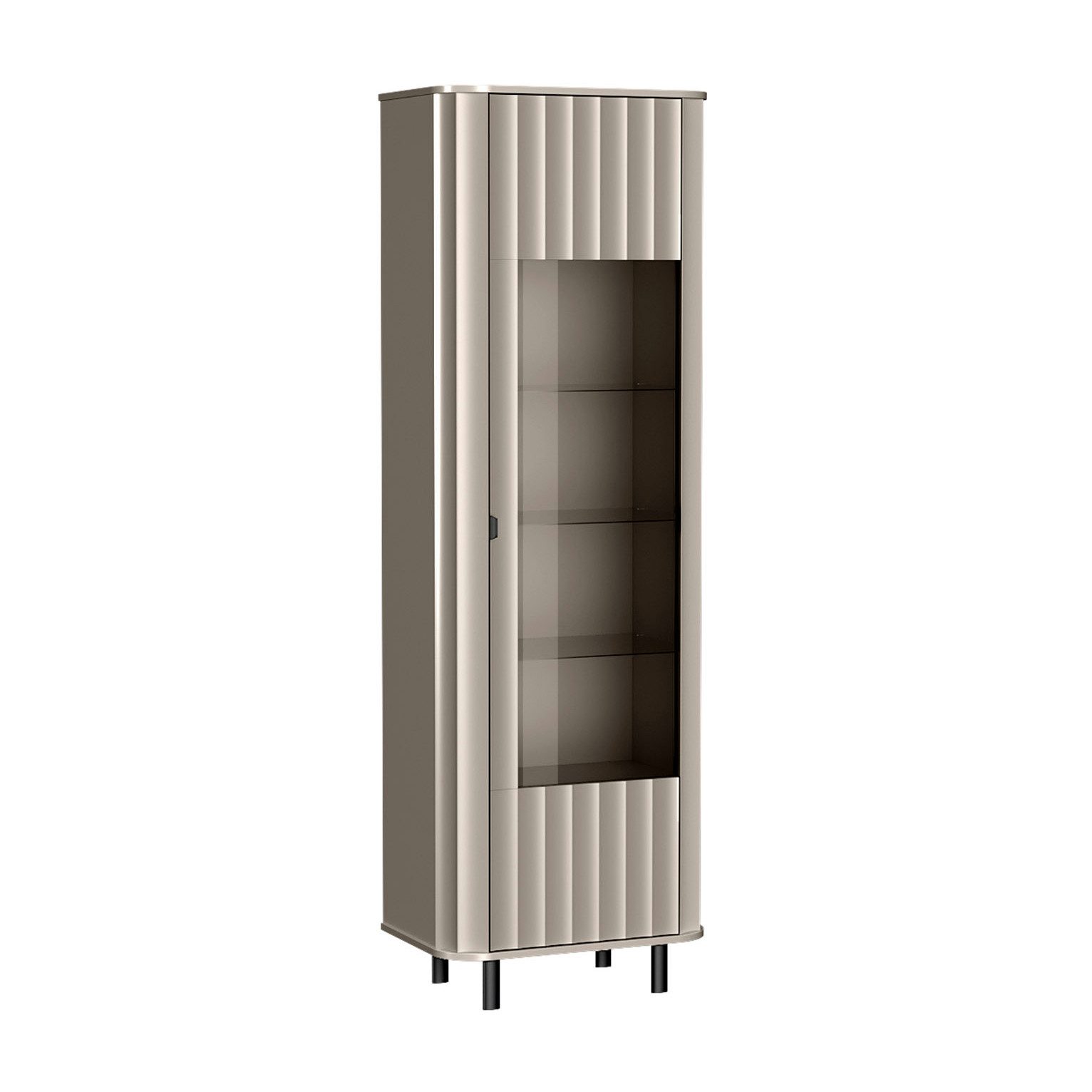 Beautysofa Vitrine NEVADA Vitrine NO-4, Glasvitrine 1 Tür, Alpine White & Clay Gray