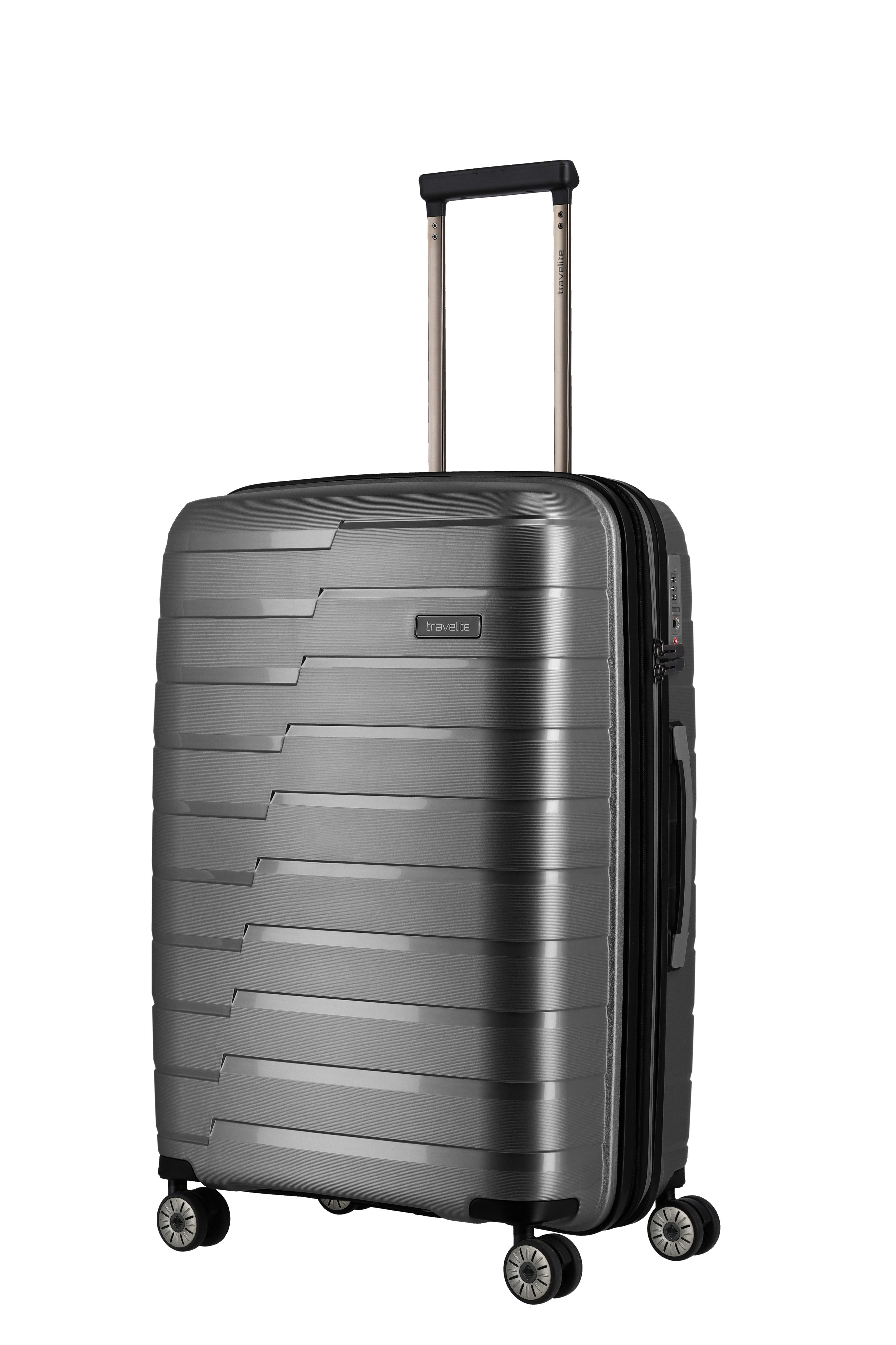 travelite Trolleyset AIR BASE 3-teilig Reisekoffer Hartschale, 4 Rollen, (Set), mit TSA-Schloss und bruchfester Polypropylen-Schale