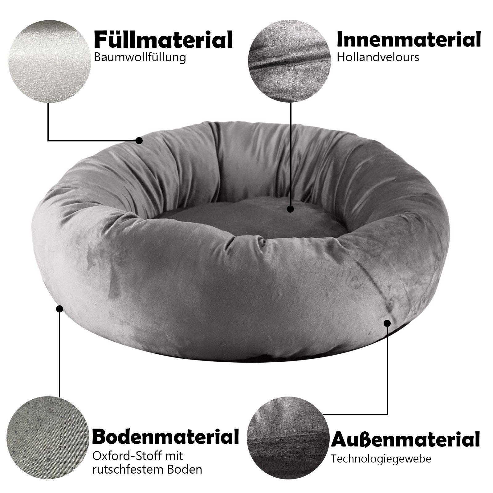 TopMeow Tierbett Hundebett mit Rand, Made günstig online kaufen
