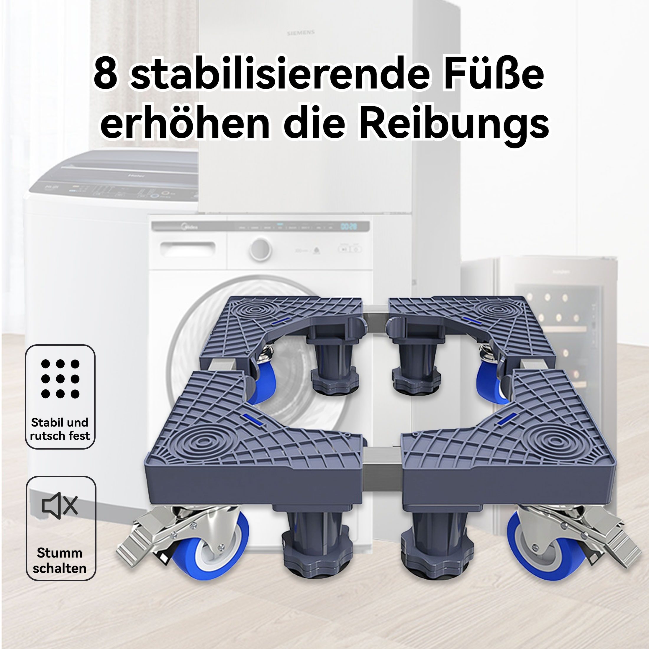 Masbekte Waschmaschinenuntergestell Waschmaschinenunterschrank mit 4 Rollen günstig online kaufen