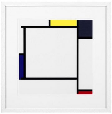Casa Padrino Bilderrahmen Designer Deko Bilder 2er Set Mehrfarbig / Weiß 75 x H. 75 cm - Luxus Kunstdrucke