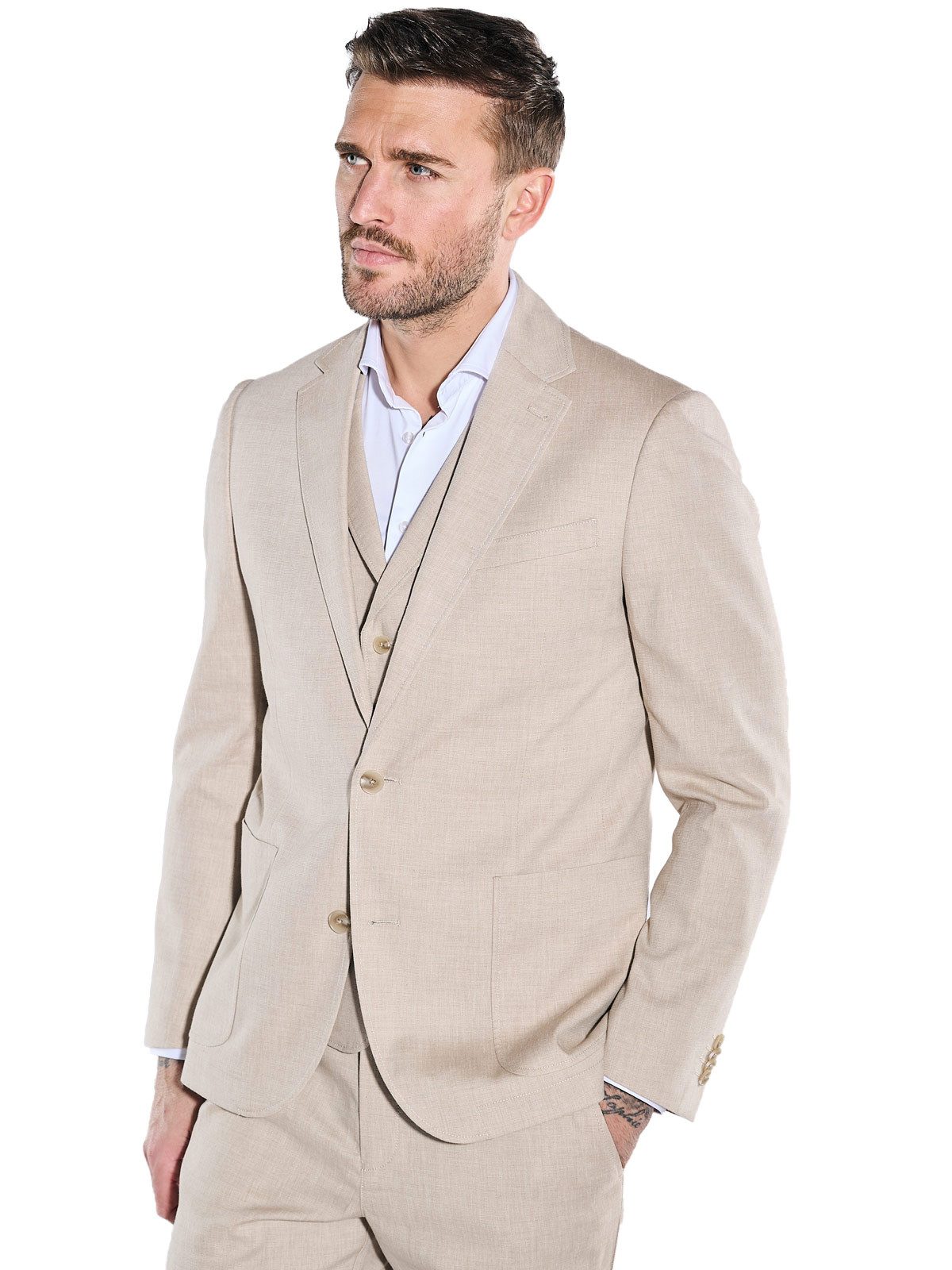 Anzugsakko emilio adani Herren Anzug-Sakko slim fit, Beige