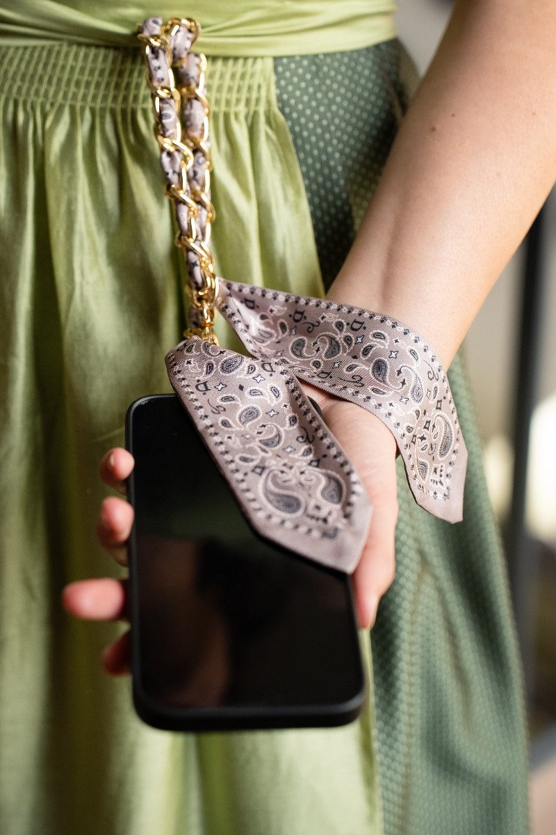 VIDO jewelry & more Handtasche Handykette - ERA - paisley taupe