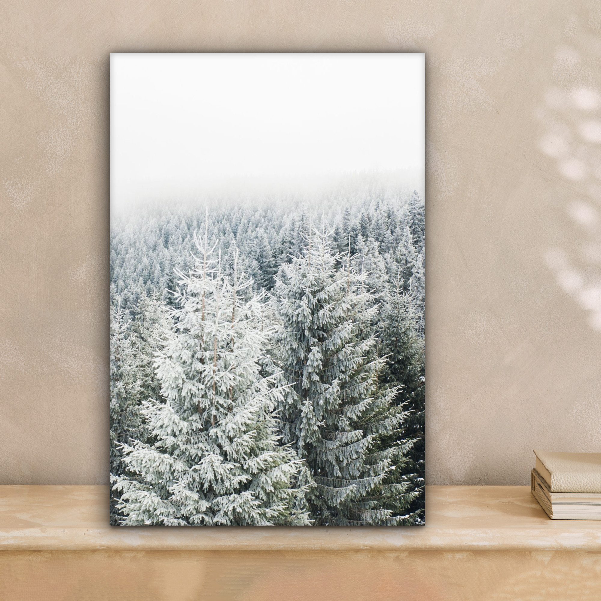 OneMillionCanvasses® Leinwandbild Wald - Schnee - Winter - Jahreszeiten - T günstig online kaufen