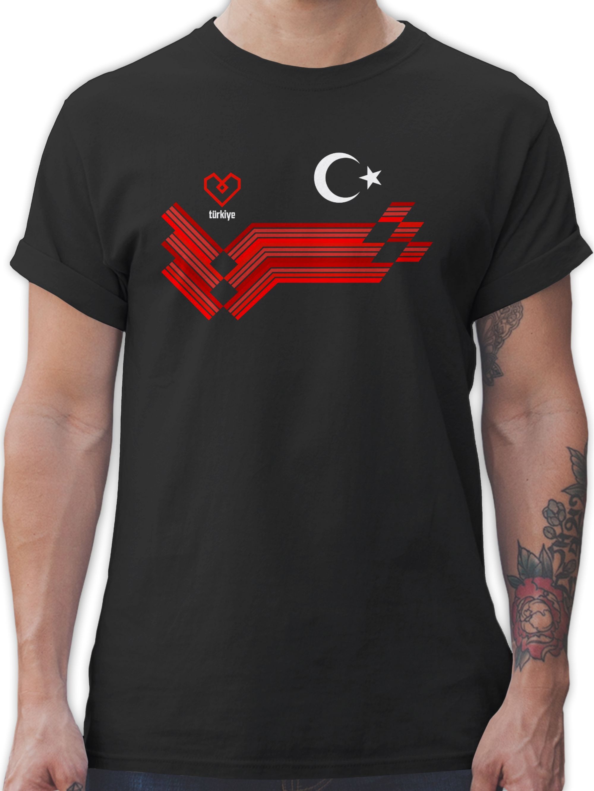 T-Shirt Türkiye Fanartikel EM, Türkei Wappen