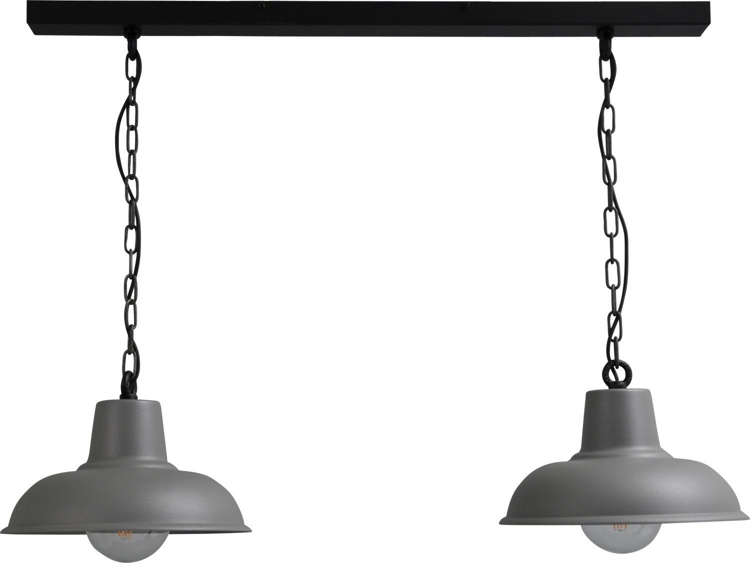 Licht-Erlebnisse Pendelleuchte DI PANNA, ohne Leuchtmittel, Hängeleuchte Grau Schwarz E27 Metall Industrial Hängelampe Küche