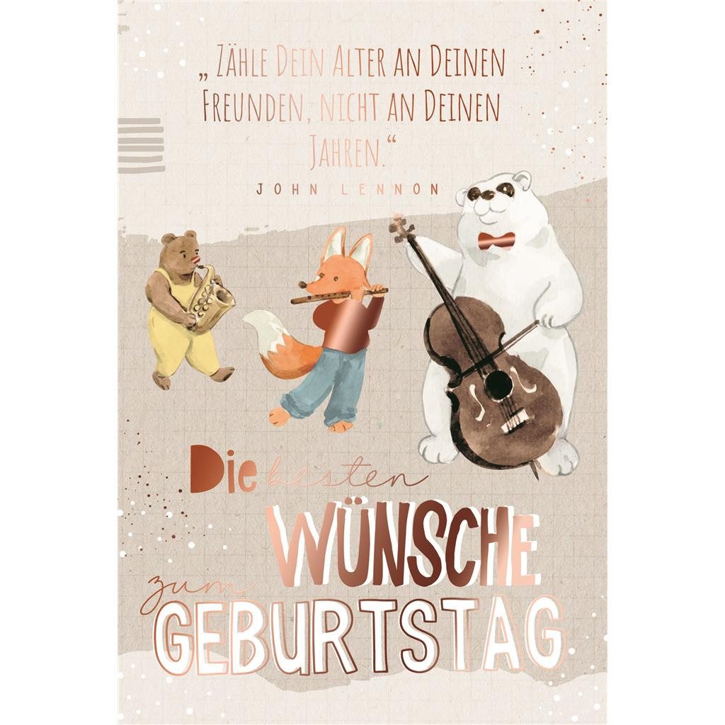 Grußkarten Geburtstag - Glückwunschkarte im Format 11,5 x 17 cm mit Umschlag