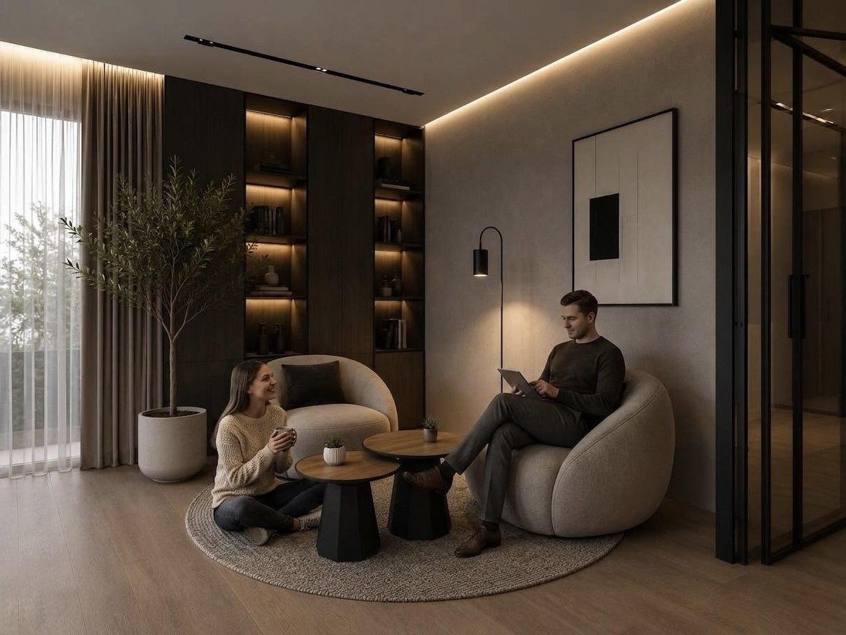 Xlmoebel Satztisch Schwarzer minimalistischer Couchtisch mit facettiertem Design, Made in Europa