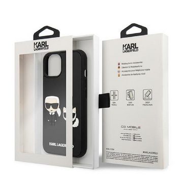 KARL LAGERFELD Handyhülle Case iPhone 14 Plus Kunststoff schwarz Katze Karl 6,7 Zoll, Kantenschutz