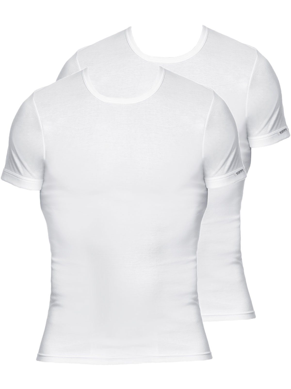 KUMPF Unterziehshirt 2er Bio Cotton Markenqualität 2-St) T-Shirt weiss (Spar-Set, Herren Sparpack hohe