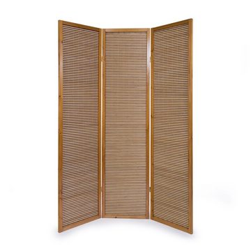 Homestyle4u Paravent 3fach Holz Raumteiler Bambus braun
