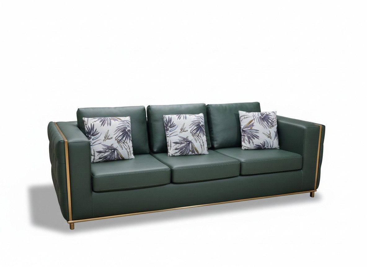 JVmoebel Sofa Ledersofa Couch Wohnlandschaft Garnitur Sofas 3 Sitzer Sofort