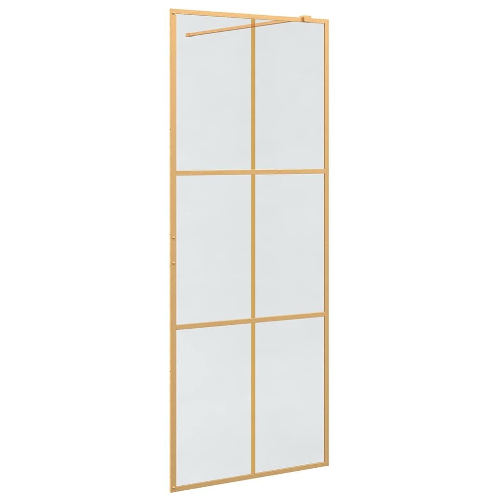 vidaXL Duschwand Walk-in Duschwand Gold 80 x 195 cm Gehärtetes Glas, (1 tlg)