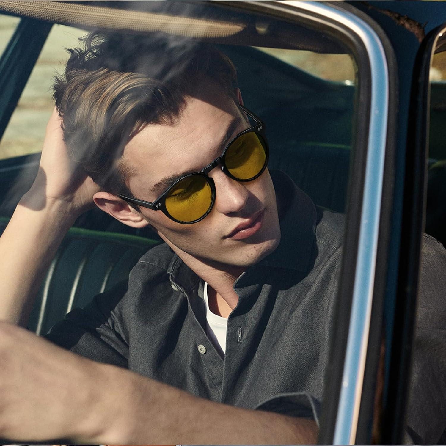 LuxusKollektion Retrosonnenbrille Sonnenbrille Herren polarisiert UV400 Vintage Matt Schwarze Rahmen