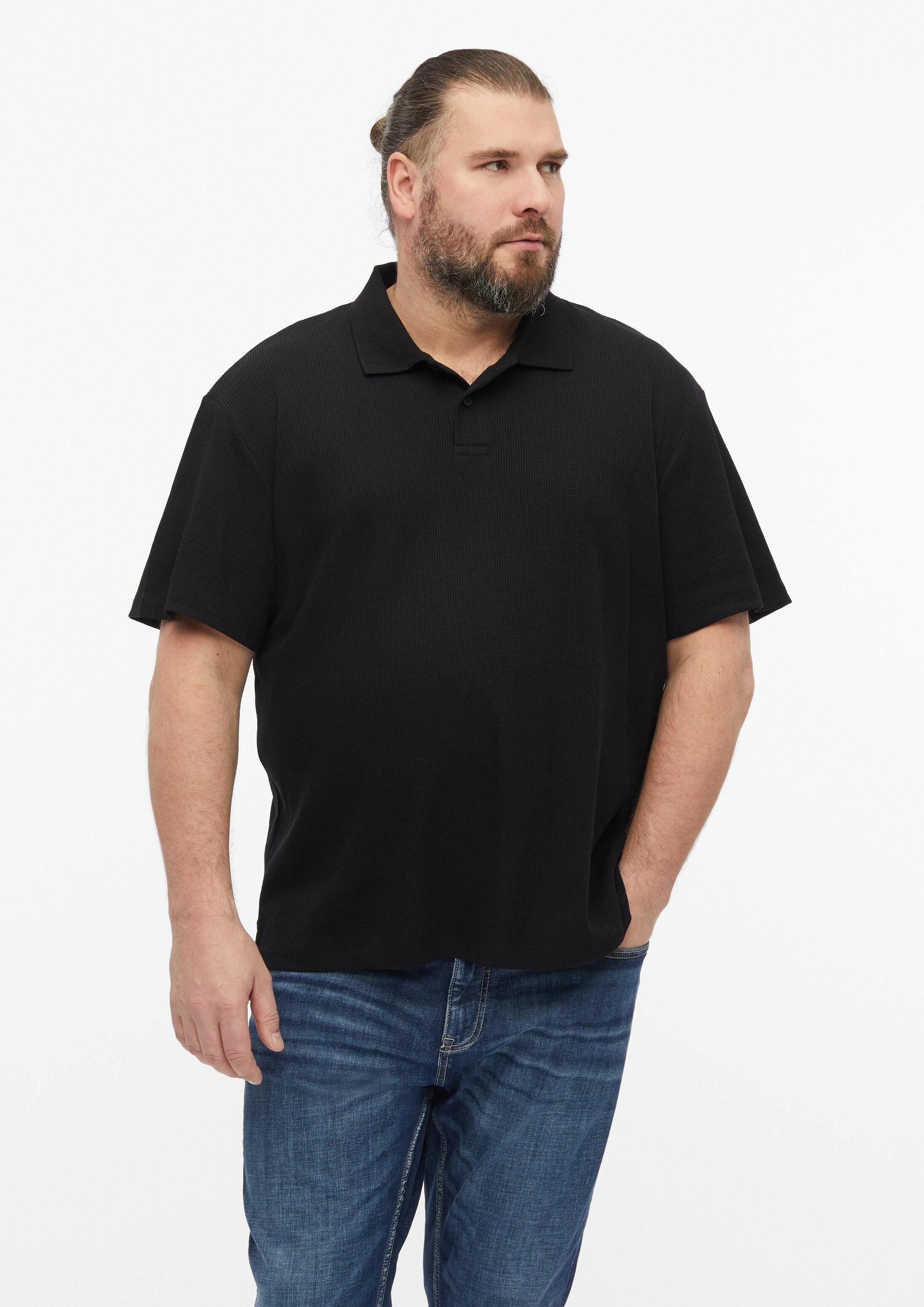 s.Oliver Kurzarmshirt Polo-Shirt Poloshirt aus Waffelpiqué