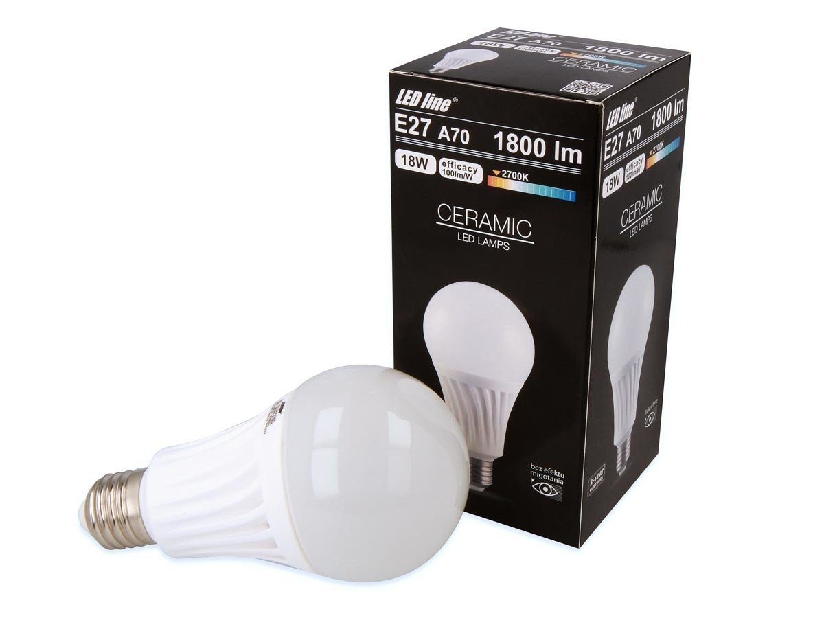 Energieklasse Energiesparlampe Glühlampe 18W LED-Leuchtmittel LED F, 1 LED-Line E27 Warmweiß Leuchtmittel lm 1800 Glühbirne Ceramic St.