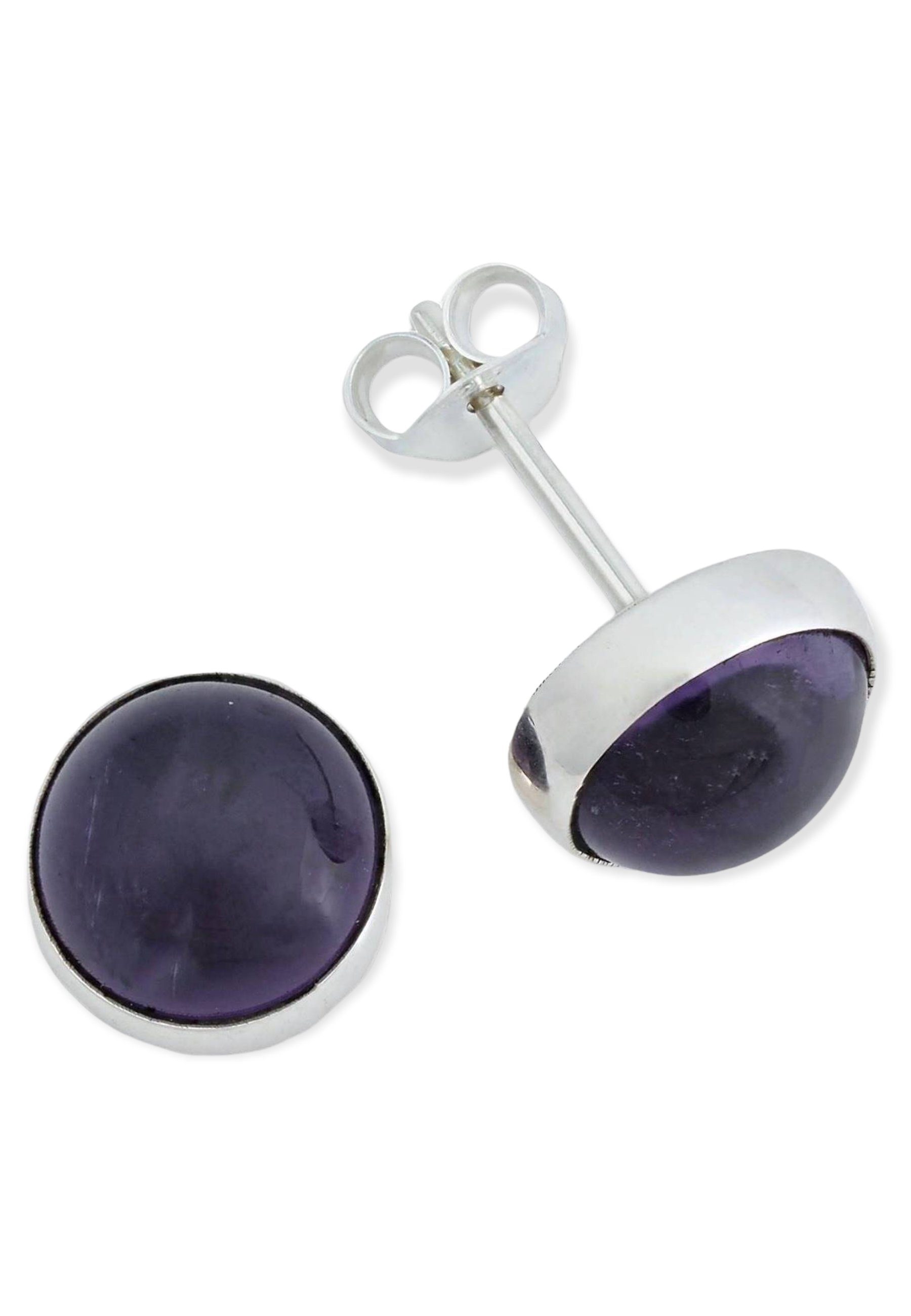 MANTRAROMA Paar Ohrstecker 925er Silber mit Amethyst mehr