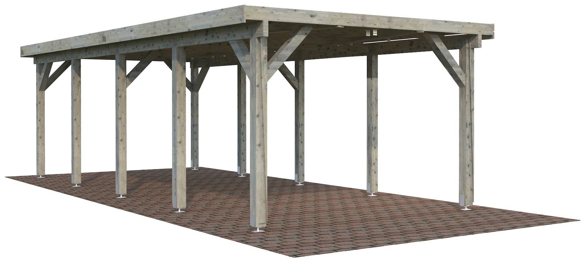 Palmako Einzelcarport Karl, BxT: 360x762 cm