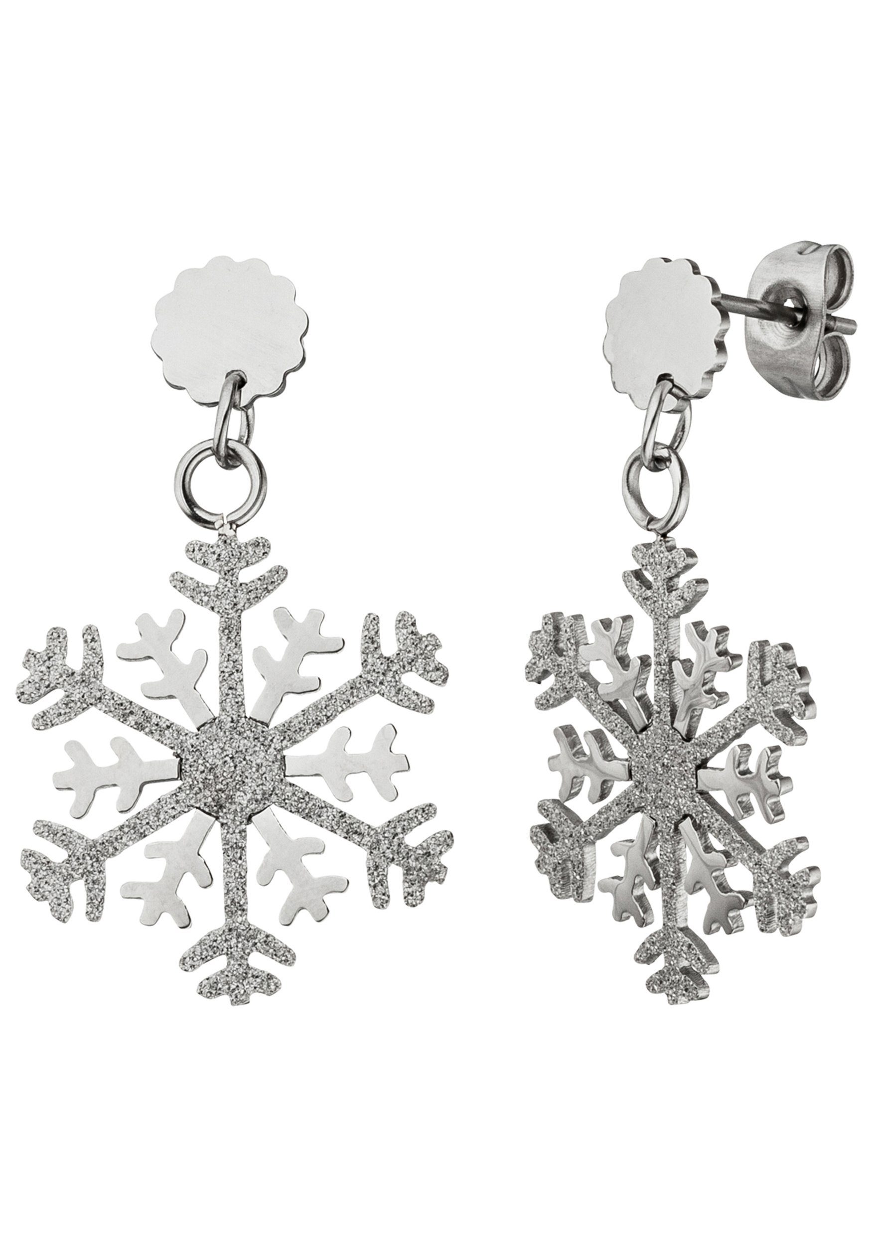 JOBO Paar Ohrhänger Schneeflocke, Edelstahl günstig online kaufen