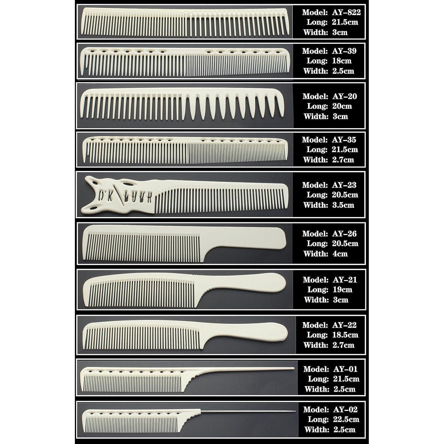 LuxusKollektion Schneidekamm Professionelles 8/10 Stück Kohlefaser Kamm Set für alle Frisuren