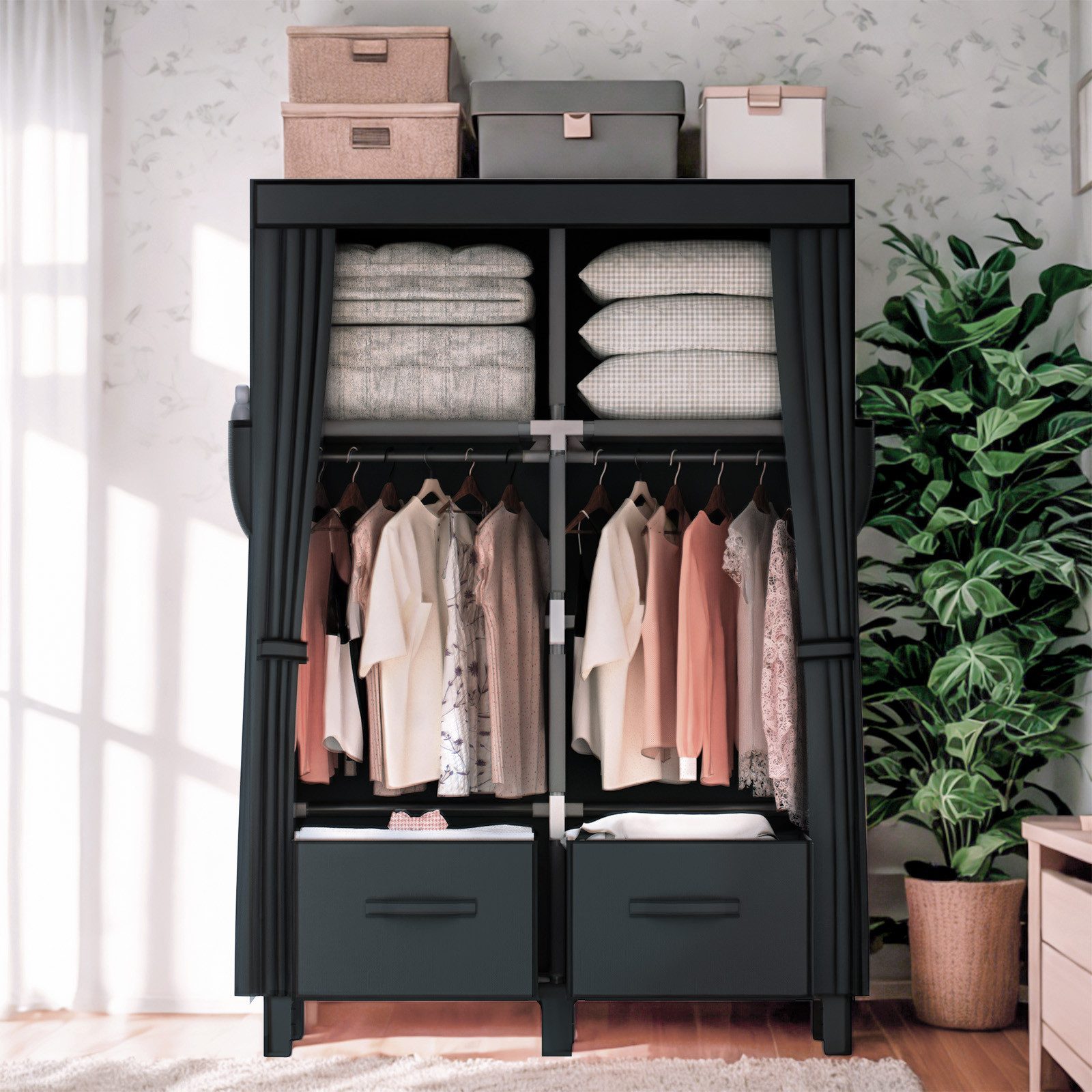 loefme Kleiderschrank Kleiderschrank Faltschrank Stoffschrank Schrank günstig online kaufen