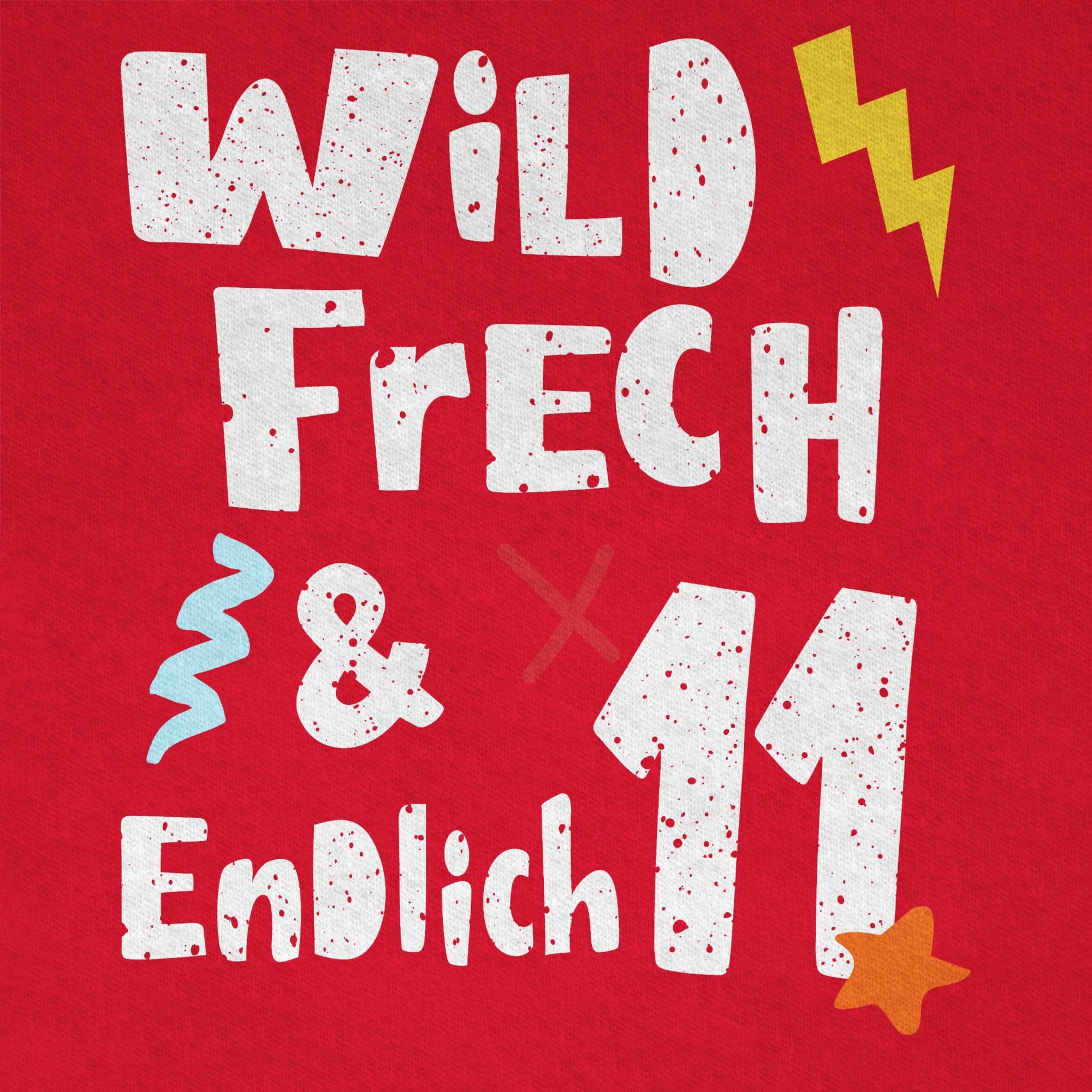 Wild 03 - Wunderbar frech Jahre T-Shirt Elf und 11 Geburtstag endlich Shirtracer Rot 11.