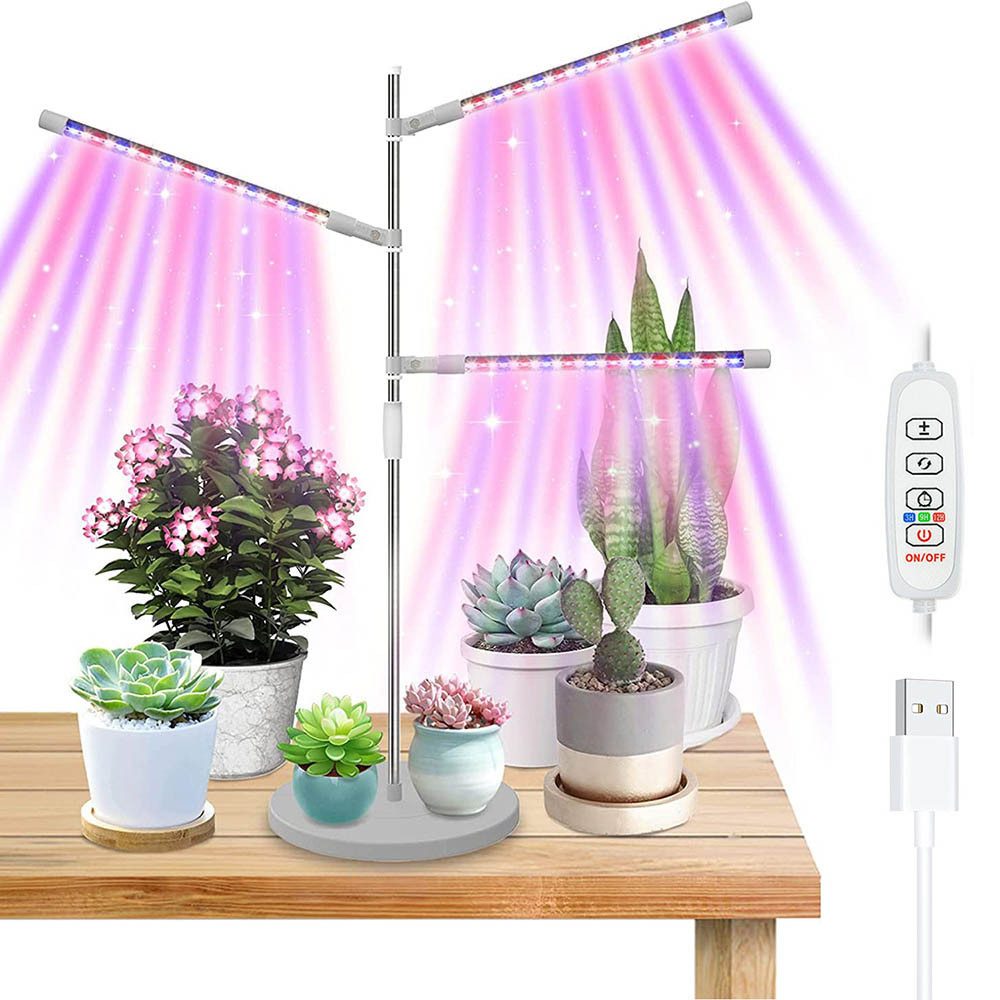 Rosnek Pflanzenlampe 3 Köpfe Vollspektrum, 72 LEDs, Timer, 10 Dimmstufen, H günstig online kaufen