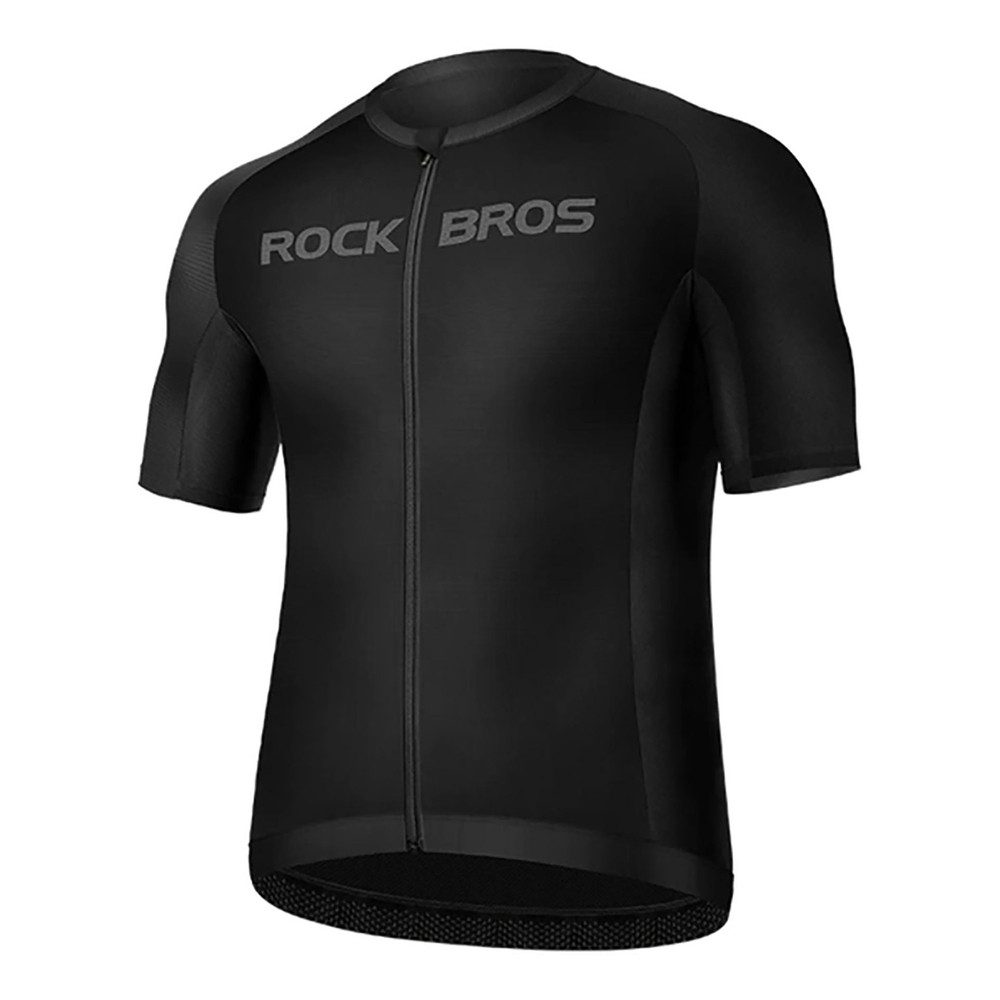 ROCKBROS Radtrikot Fahrradshirt Rennradtrikot Kurzarmtrikot (Spar-Set, 1-tlg., 112 x 59 cm atmungsaktiv) reflektierend, schnelltrocknend, 3 Rückentaschen